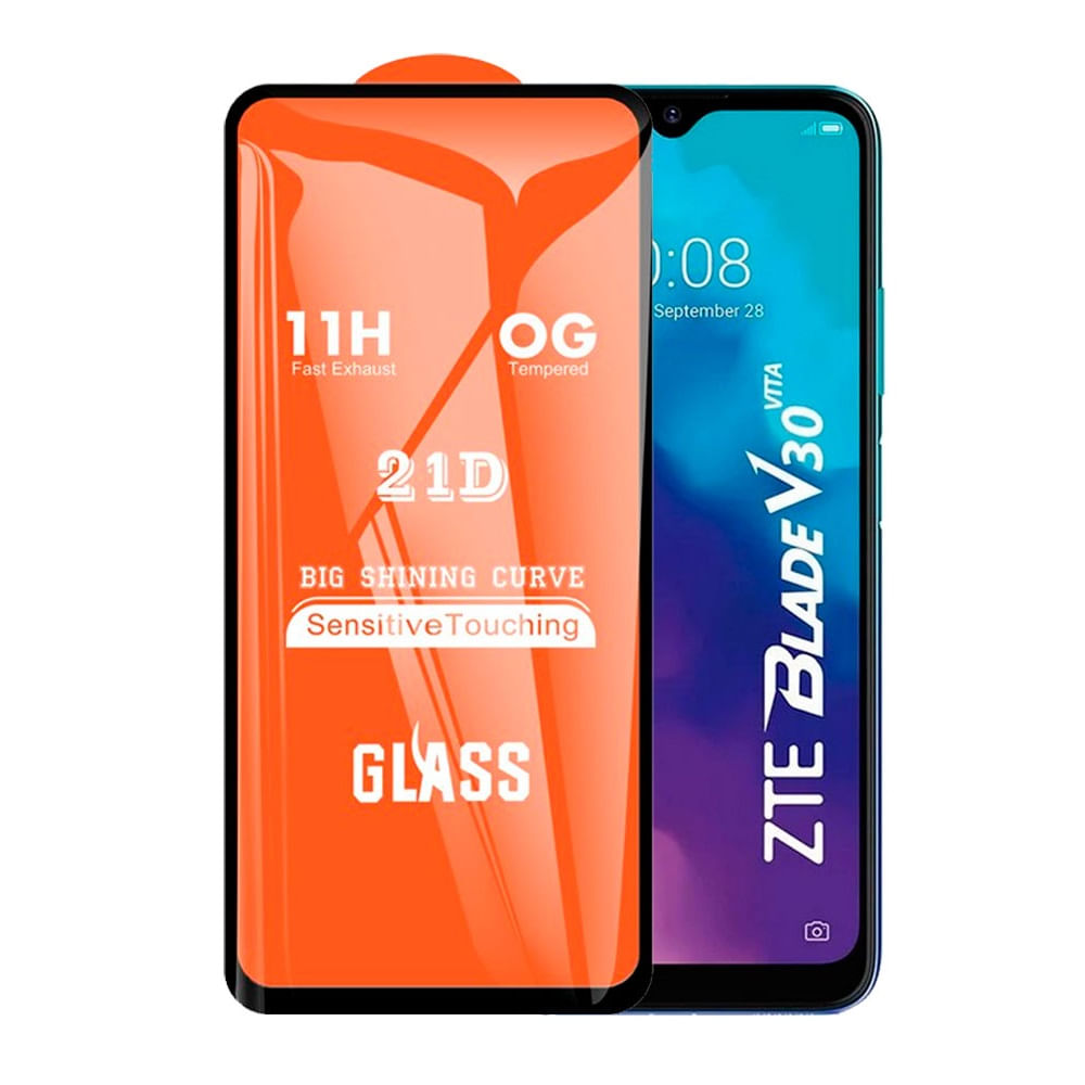 Mica para Zte V20 Smart Protector de pantalla 21D Antishock Vidrio Templado Resistente