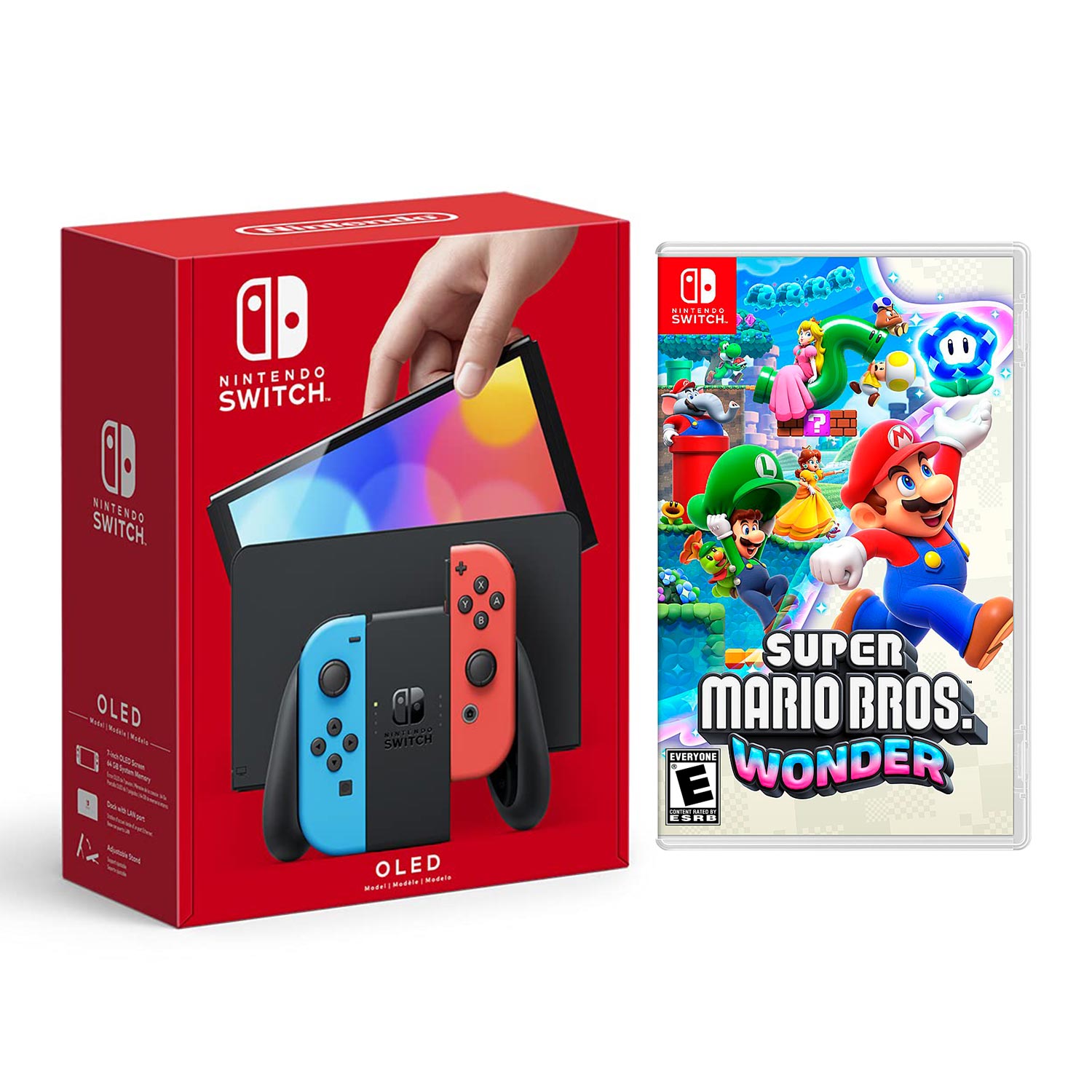 Consola Nintendo Switch Modelo Oled Neon + Super Mario Wonder