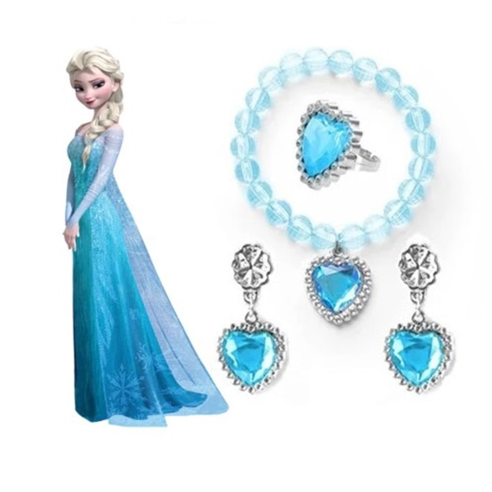 Accesorio Princesa Niña Pulsera Anillo Aretes Regalo Genieka Princesa Frozen