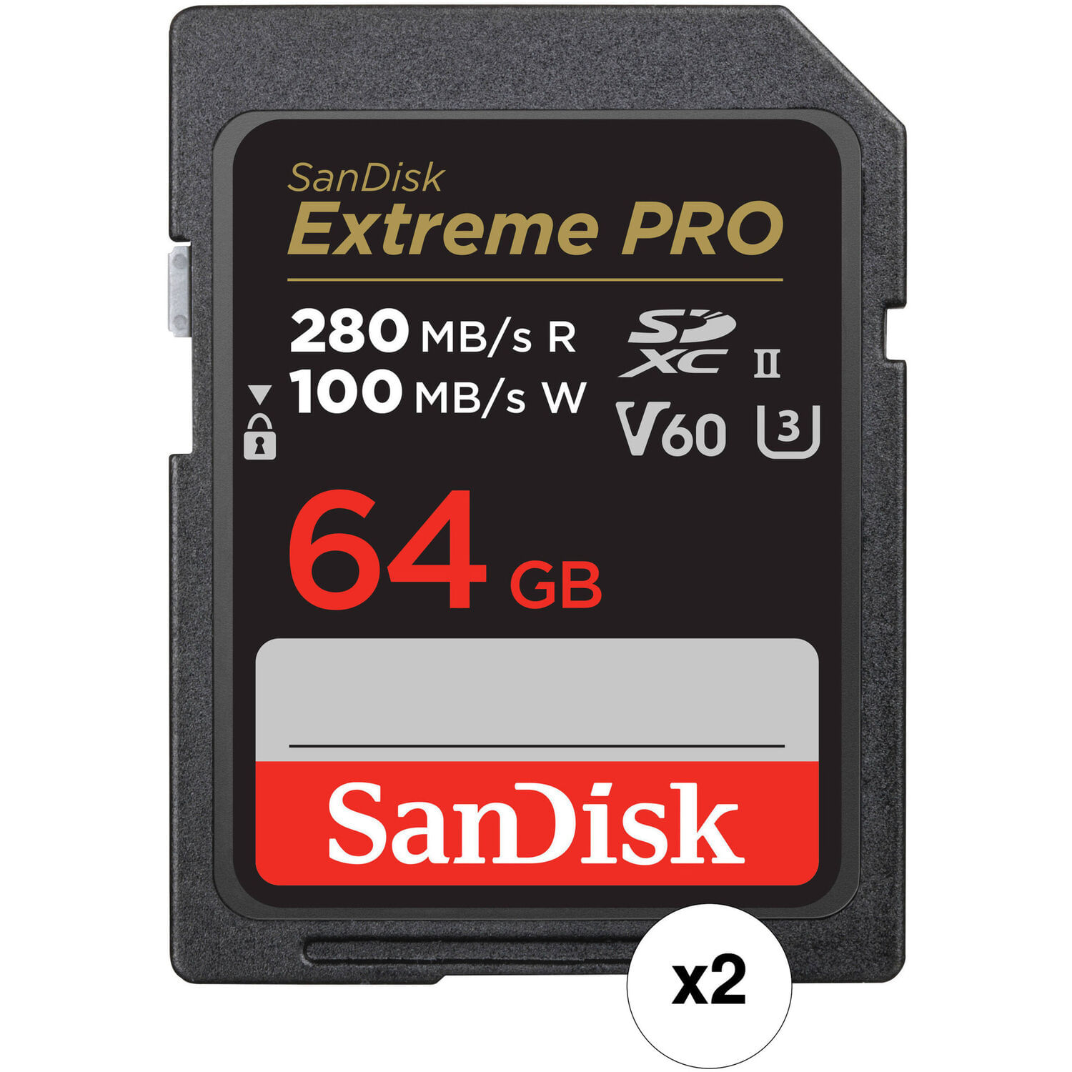 Tarjeta de Memoria Sandisk Extreme Pro Uhs Ii Sdxc de 64Gb 2 Pack