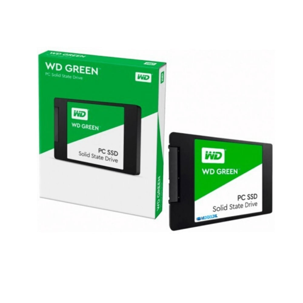 Disco WD Duro Sólido 120 GB 2.5" Green SATA 7mm PC Negro Portable Resistente y Caidas
