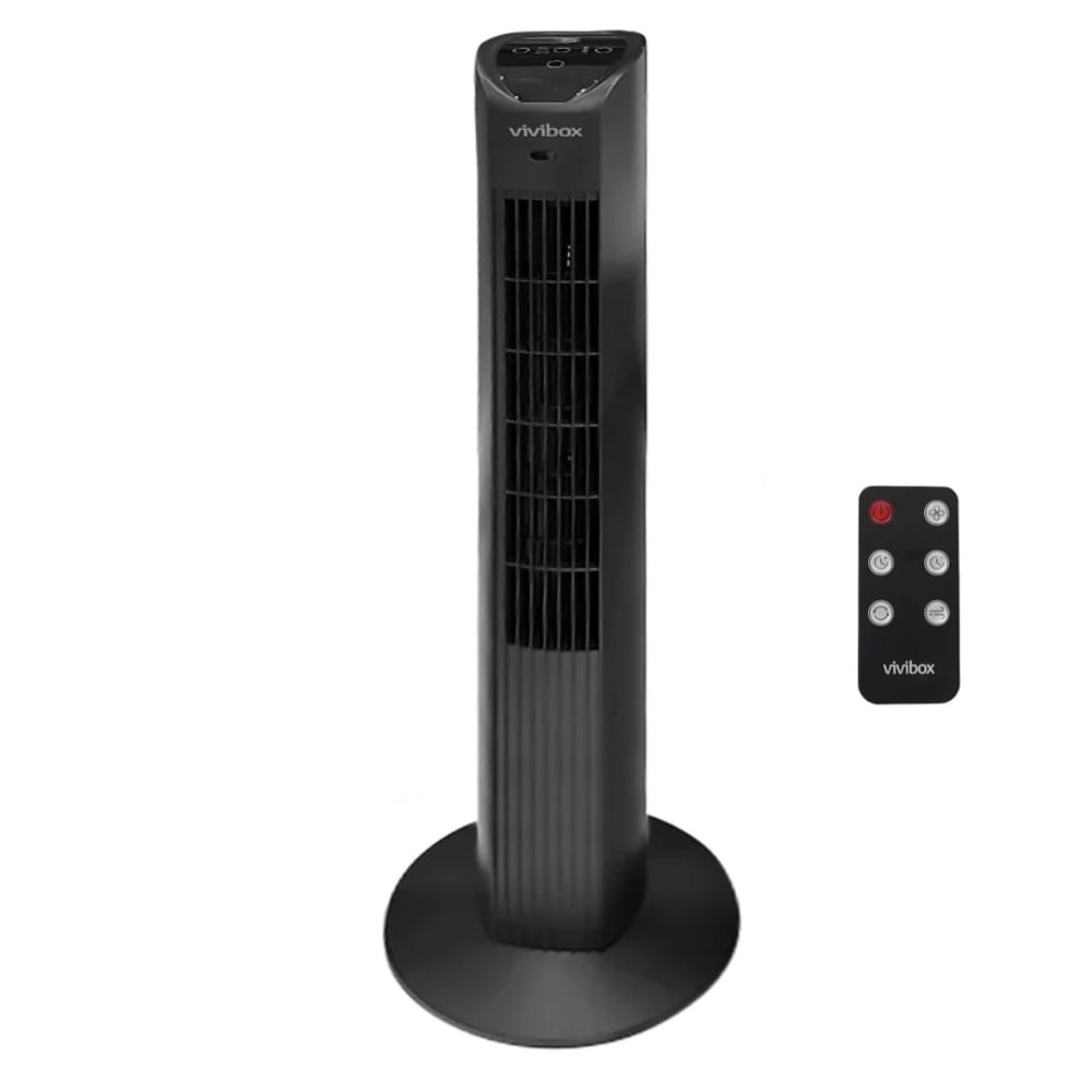 Ventilador de Torre con Control Remoto Vivibox Q1 35W Negro
