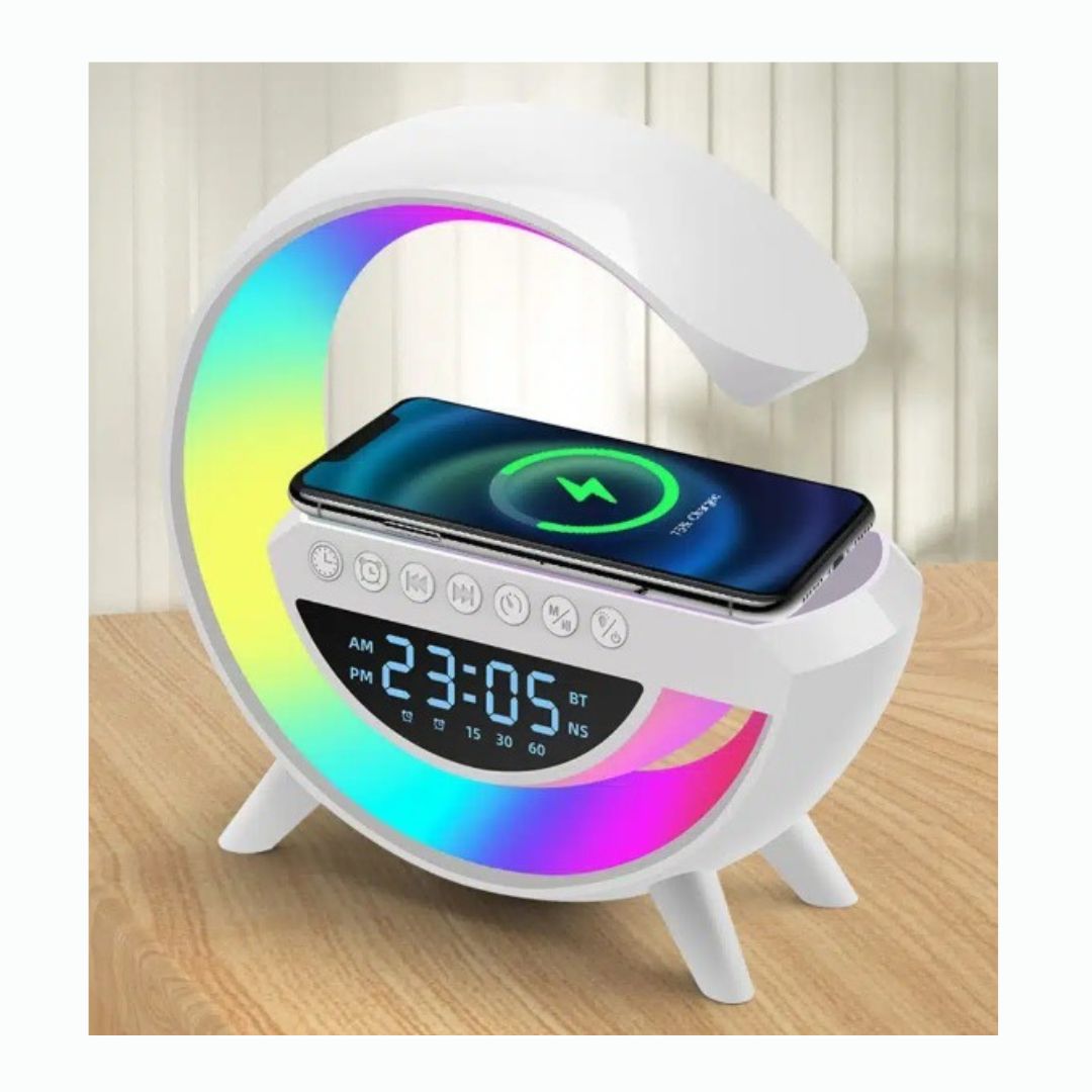 Lampara RGB Parlante Cargador Inteligente Reloj Digital Despertador