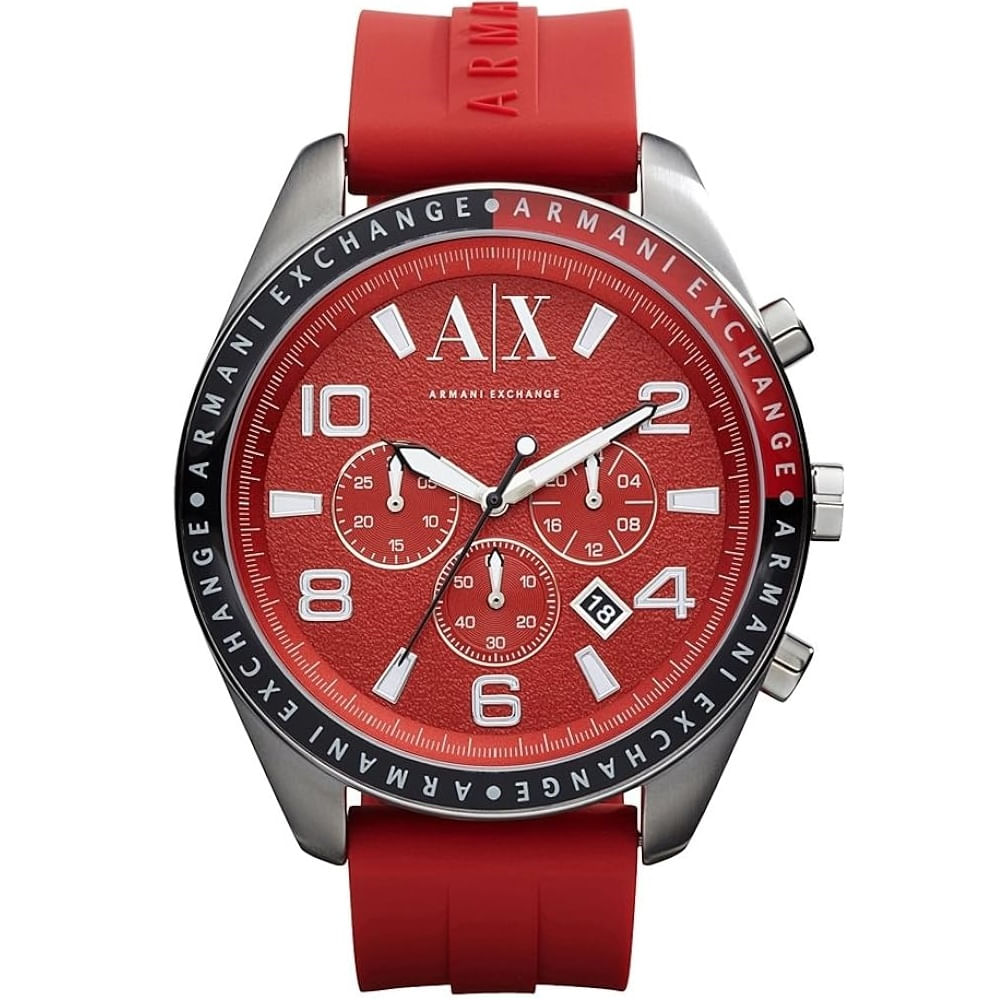Reloj Armani Exchange AX1252 Red Rubber Genuino para Caballero