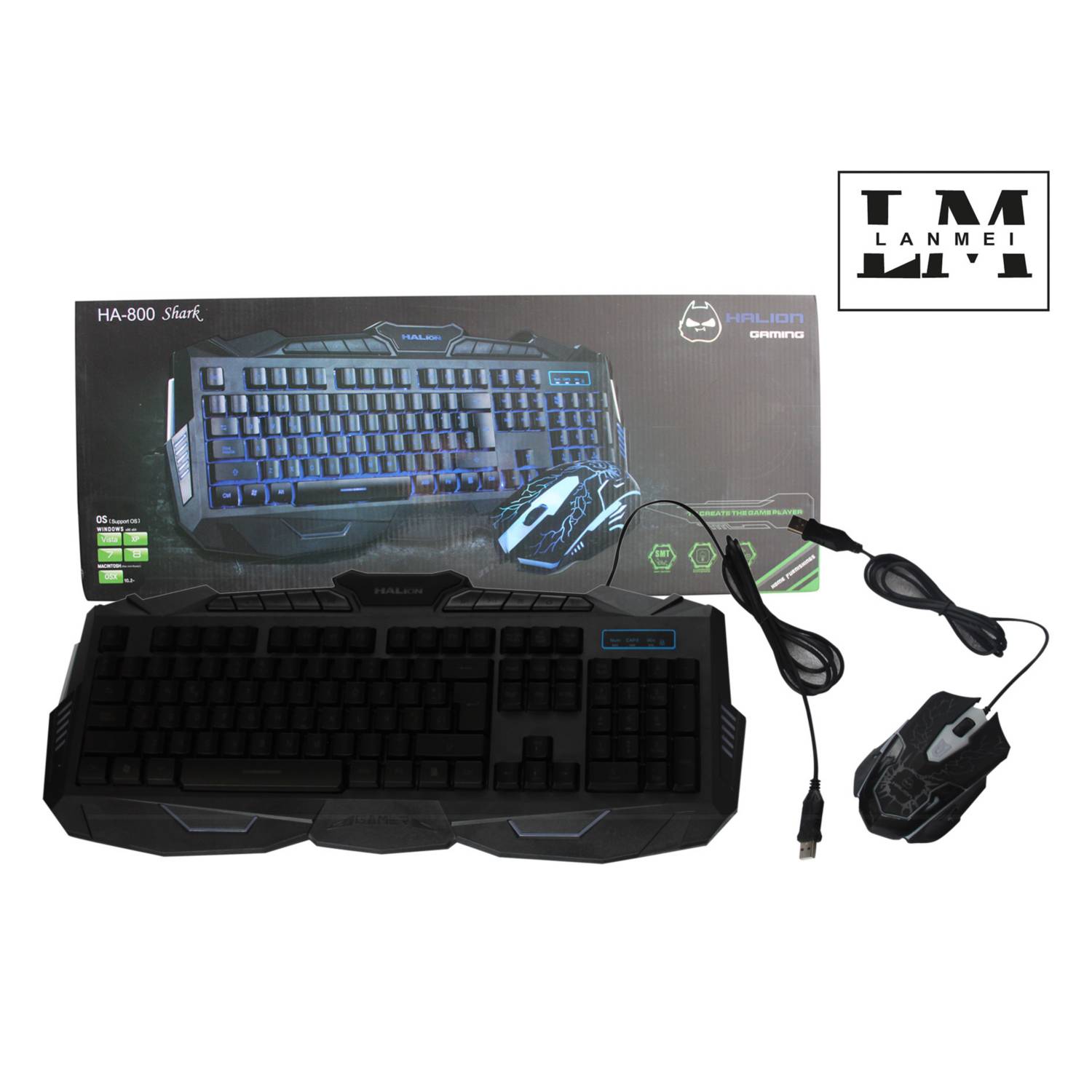 Combo Halion Mouse Teclado Ha 800 Shark