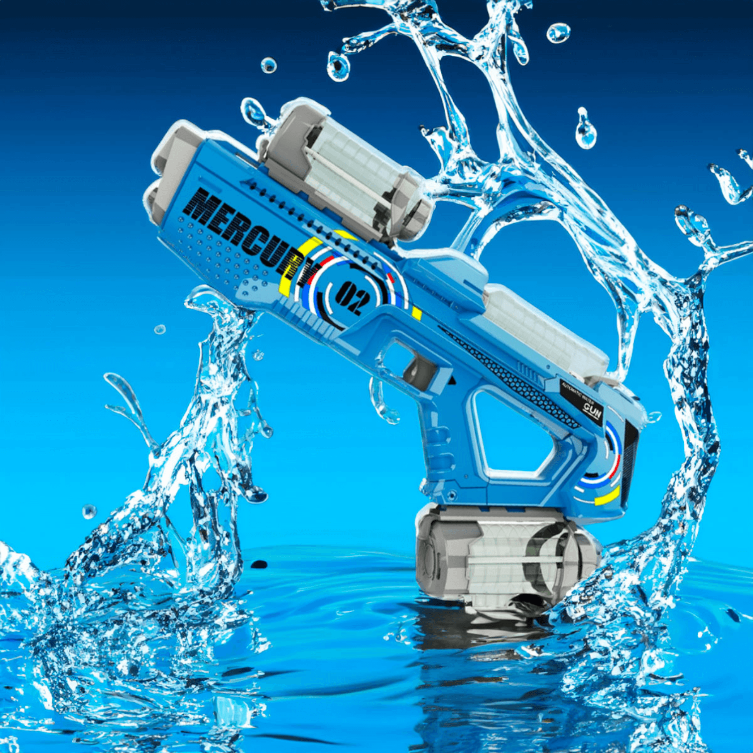 Pistola lanza agua electrica, luminosa, recargable, Mercury 02