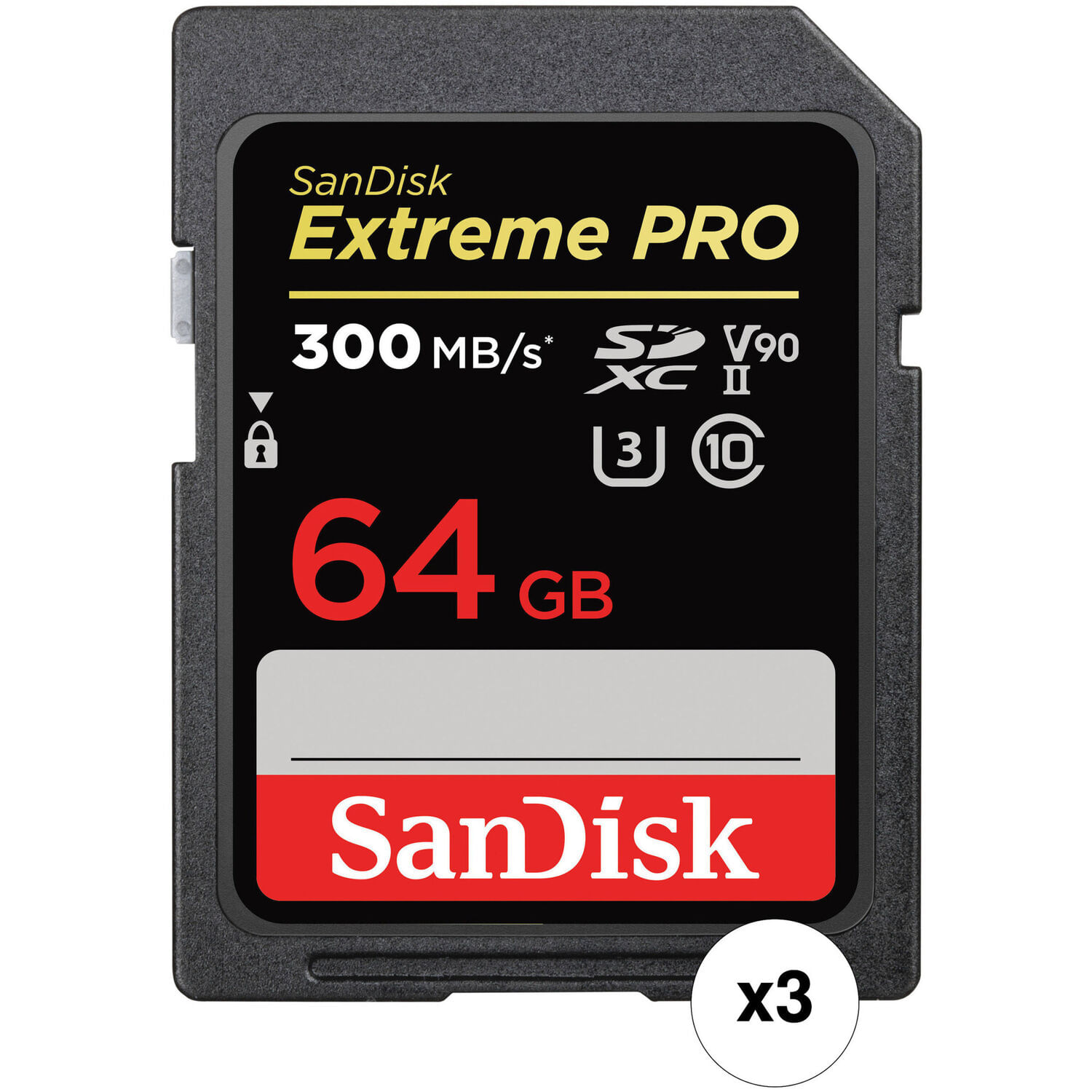 Tarjeta de Memoria Sandisk Extreme Pro Sdxc Uhs Ii de 64Gb Paquete de 3