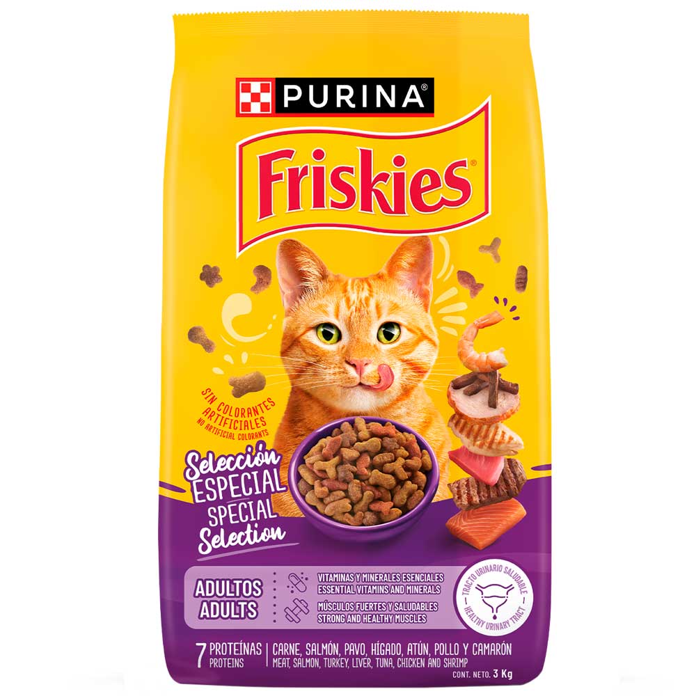 Comida para Gatos FRISKIES Adultos 7 Proteínas Selección Especial Bolsa 3Kg