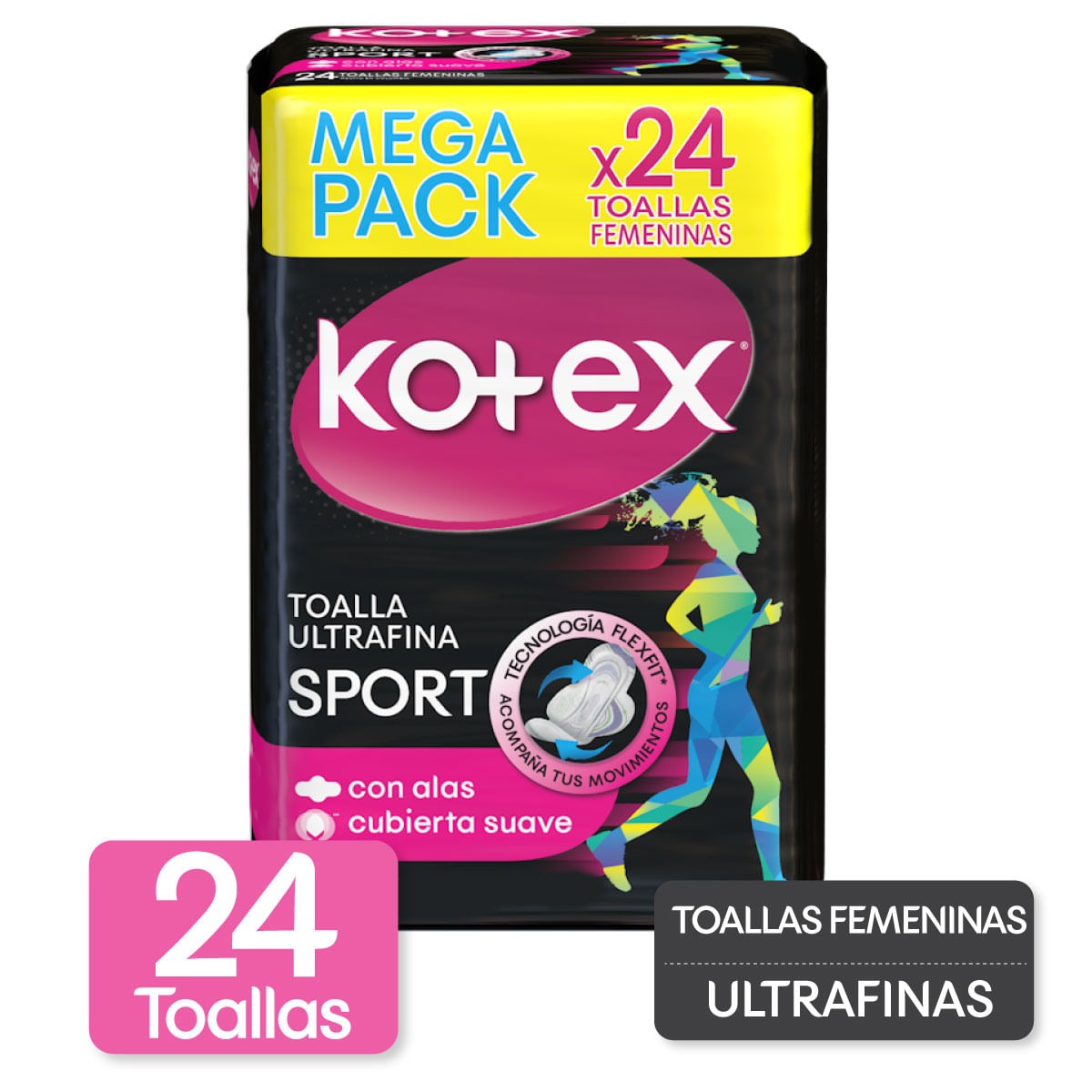 Toallas Higiénicas KOTEX Sport Mega Pack 24un