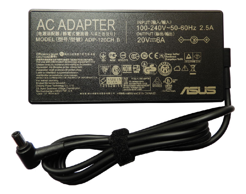 Cargador Genérico Compatible Para Laptop Asus 20V 6.0A 120W  6,0X3,7 Punta Aguja - Peq