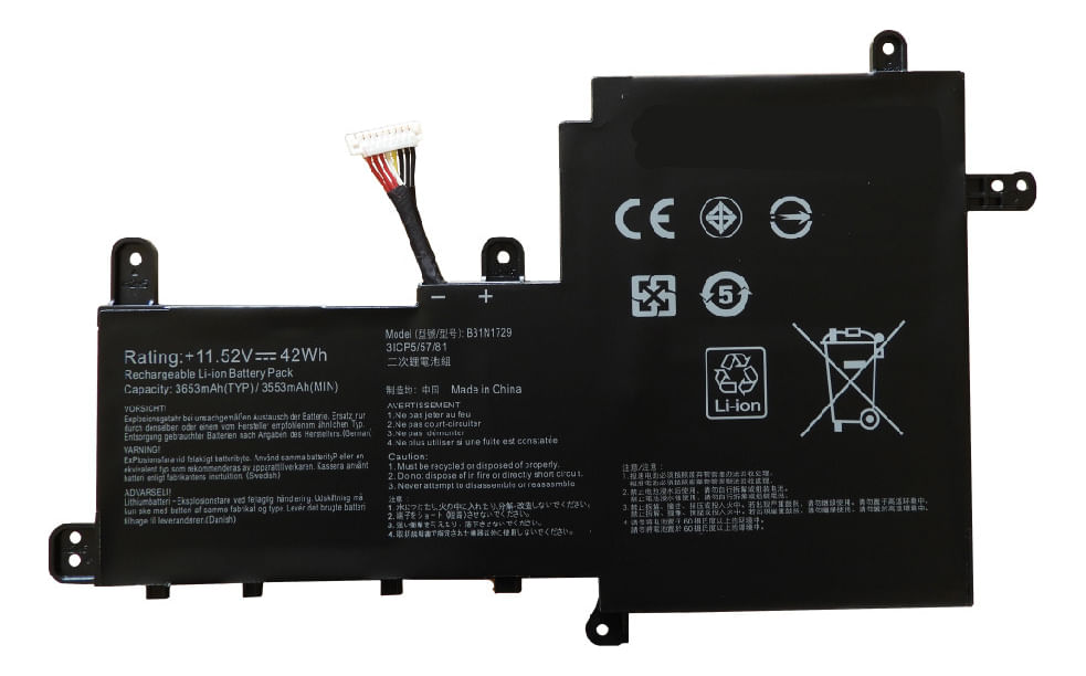 Bateria Genérica Compatible Para Laptop Asus B31n1729 42Wh 11.52V 3 Celdas