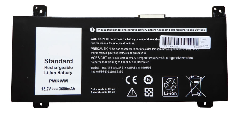 Bateria Genérica Compatible Para Laptop Dell Pwkwm 56Wh 15.2V 4 Celdas