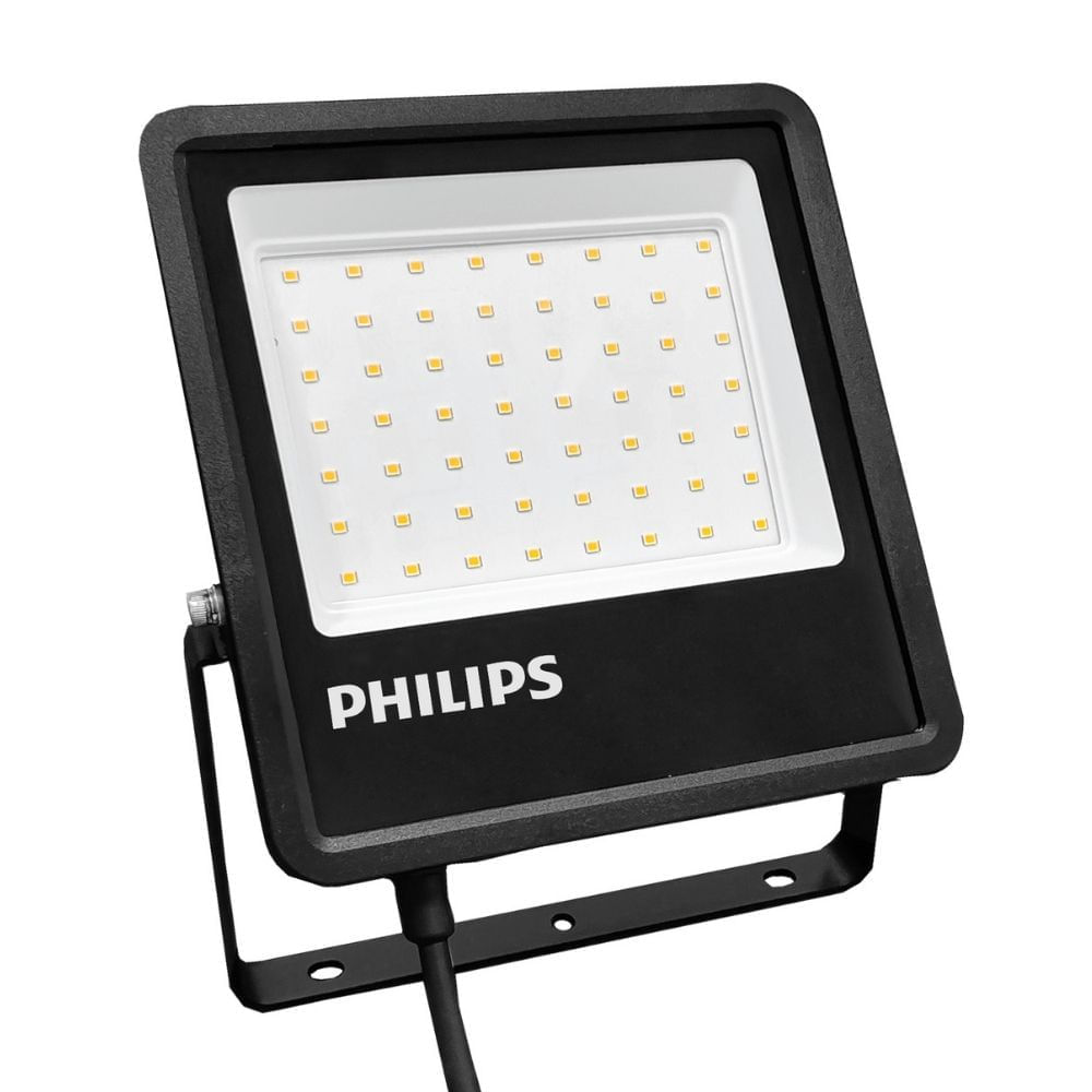Reflector Led Philips BVP 150 50w IP65 Plástico Negro Luz Fría