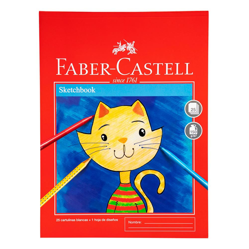 Sketch Book Empastado FABER CASTELL Gato 25 Hojas