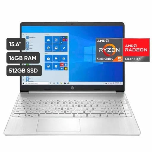 Laptop HP 15-ef2501la R5 5500U 16gb 512gb ssd 15.6 HD Window 11 PLATEADO