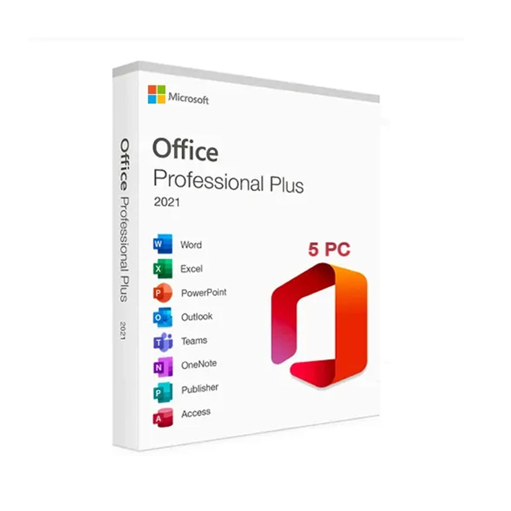 Licencia Microsoft Office 2021 Professional Plus 5 Computadoras