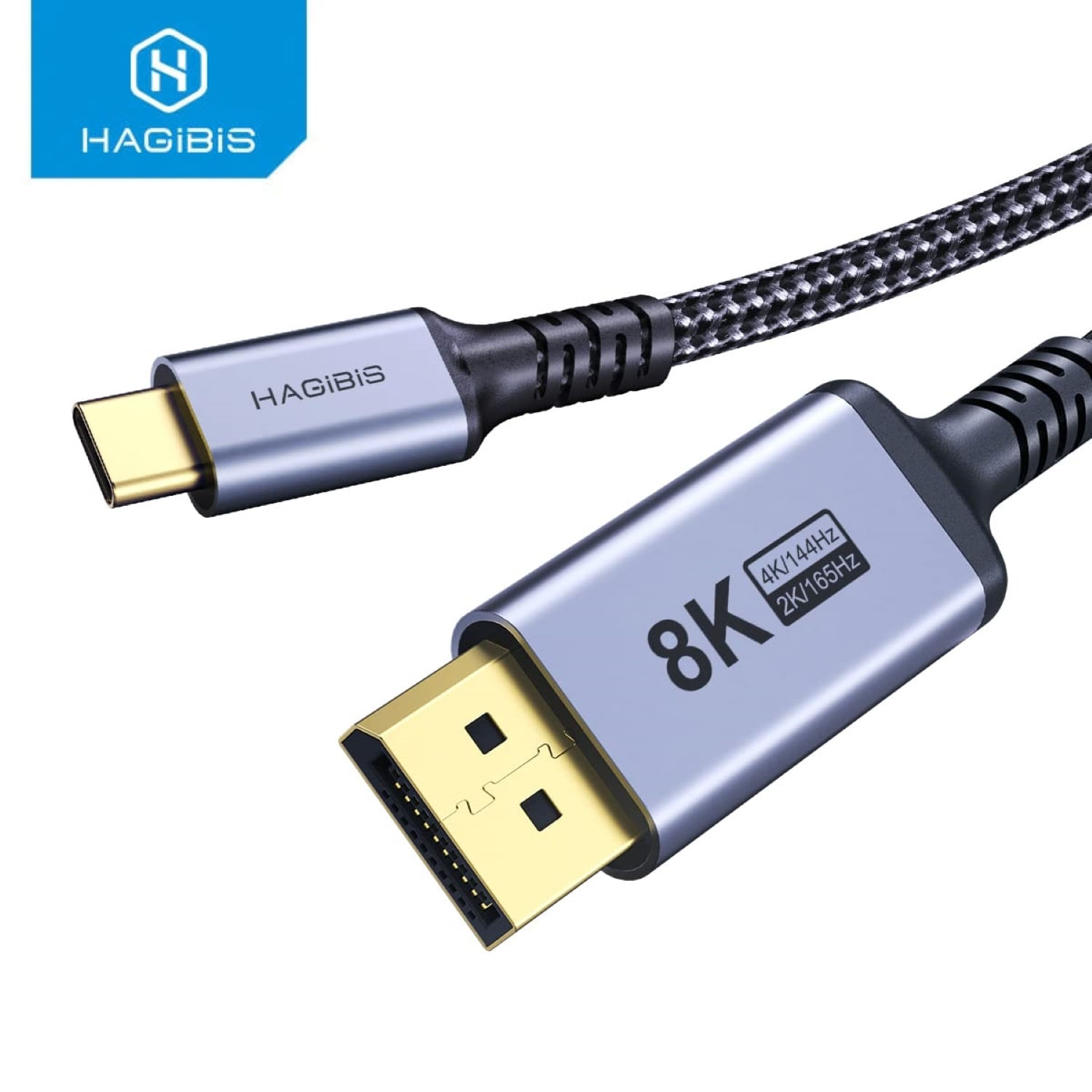 Cable DisplayPort DP 1.4 a USB-C 8k 60hz 2metros HAGIBIS
