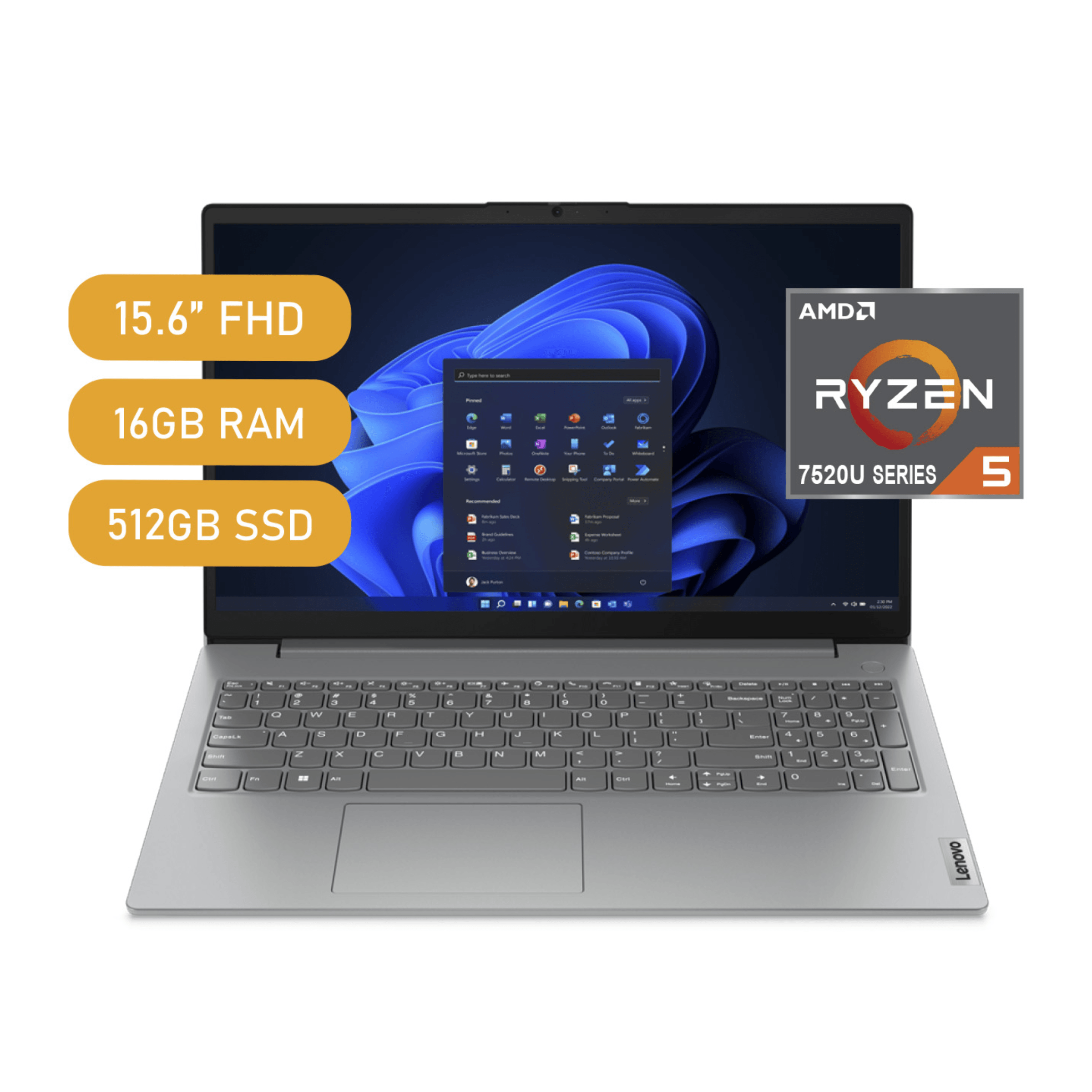 Laptop Lenovo V15 G4 AMN 15.6" FHD TN AMD Ryzen 5 7520U 2.8/4.3GHz 16GBDR5 512GB, Freedos