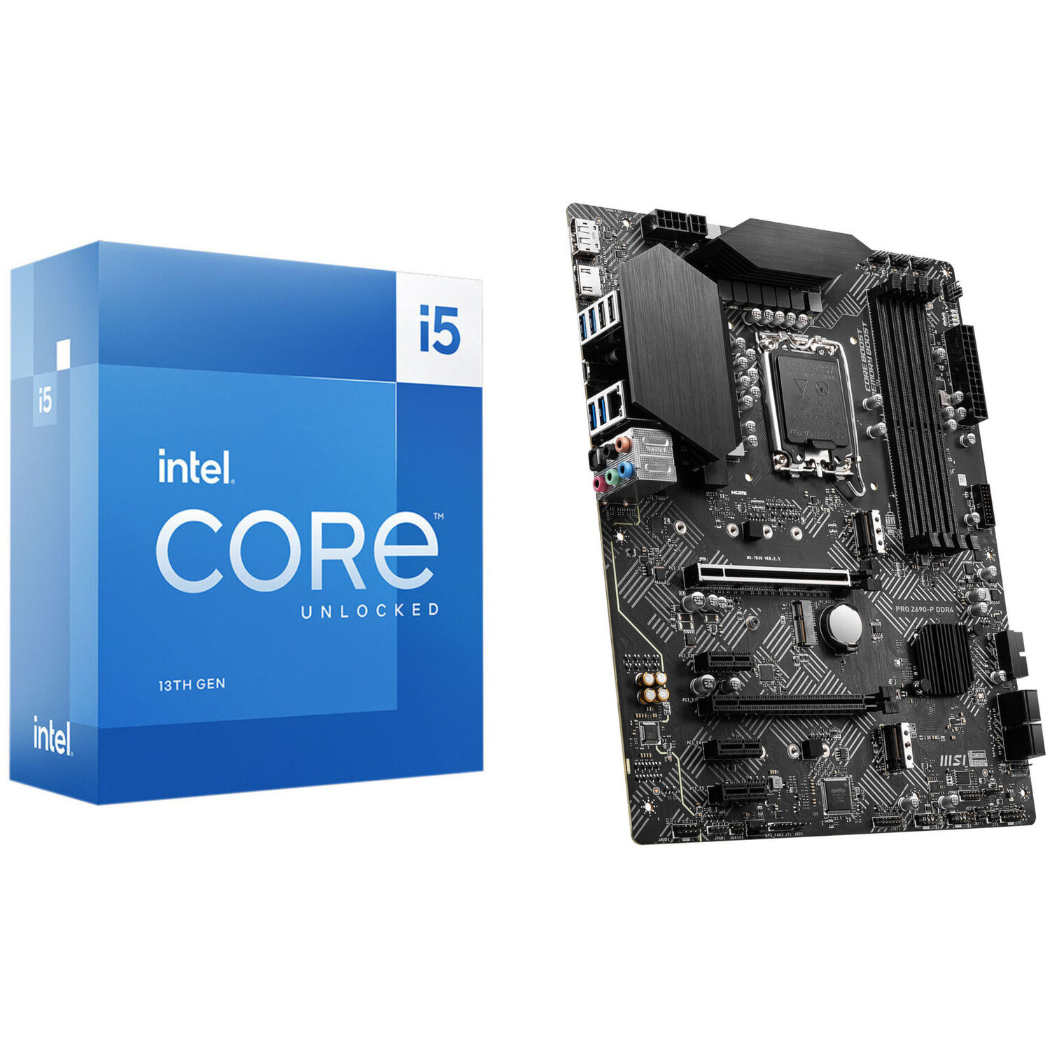 Bundle Procesador Intel Core I5 13600K 3.5 Ghz 14 Core Lga 1700 Y Placa Madre Msi Pro Z690 P Atx