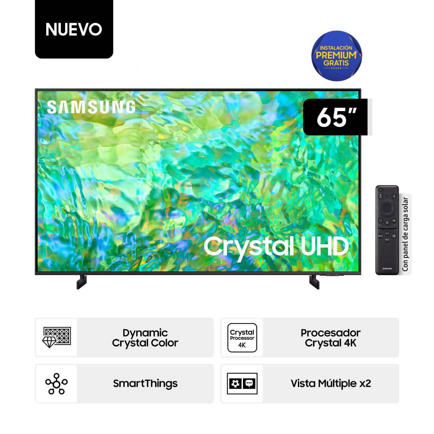 Televisor Samsung 65 Pulg. Crystal Smart TV UHD 4K UN65CU8200GXPE