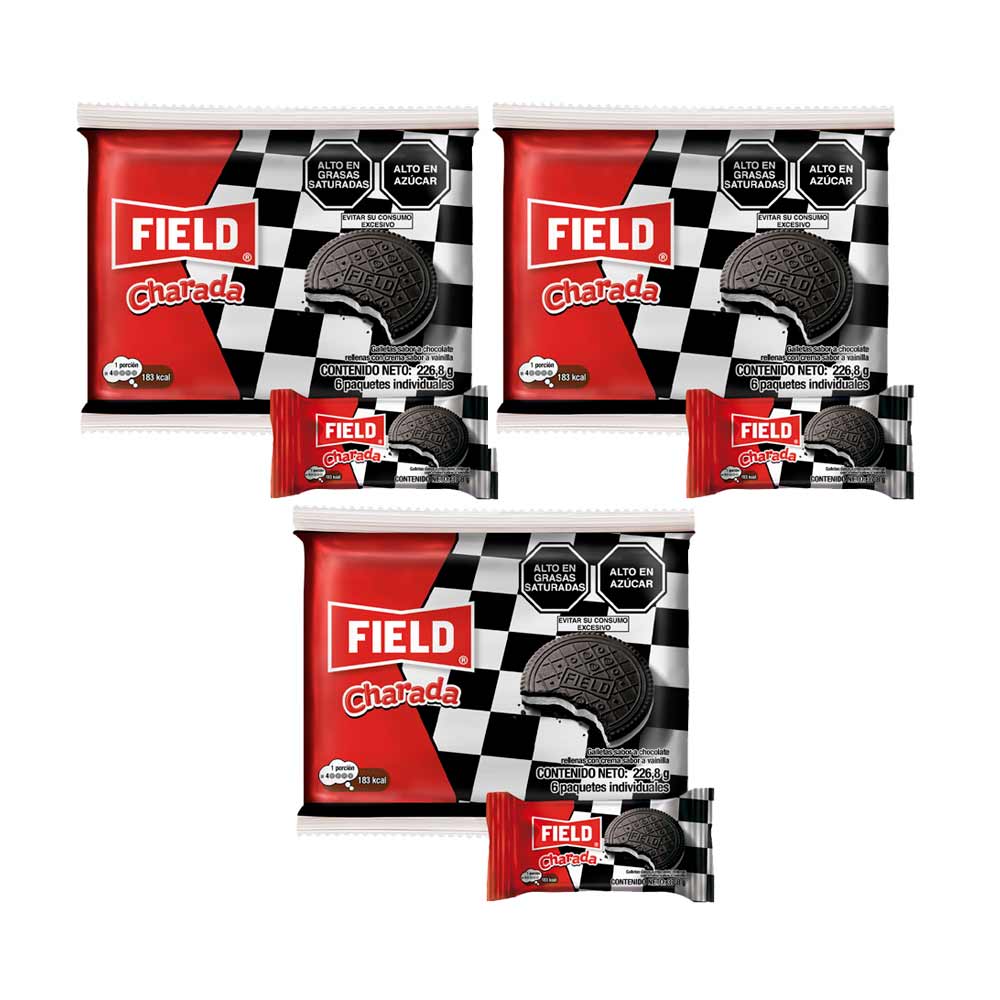 Pack Galletas FIELD Charada Sixpack Paquete 226.8g x 3un