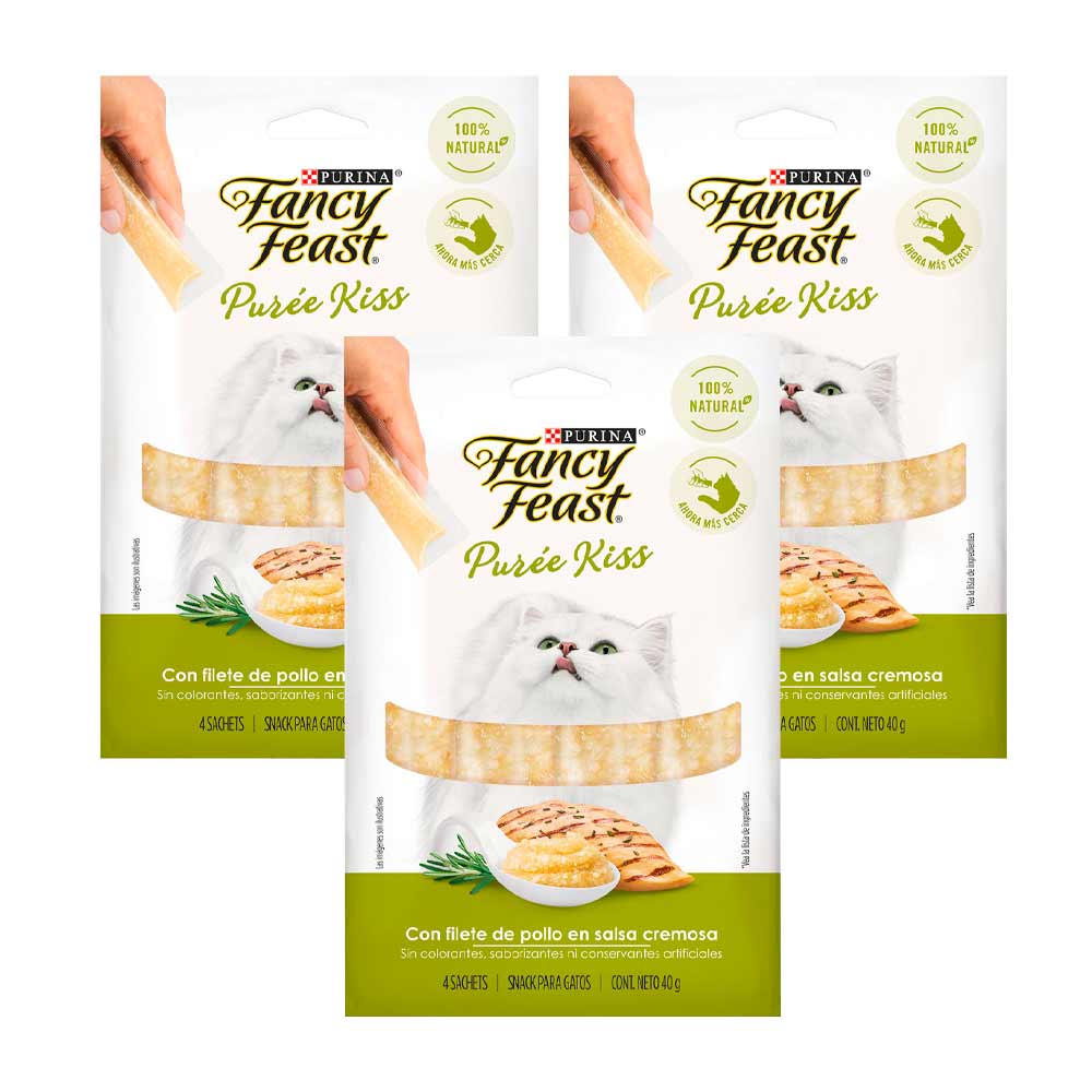 Pack Comida para Gatos FANCY FEAST WET Filete de Pollo Sachet 40g x 3un