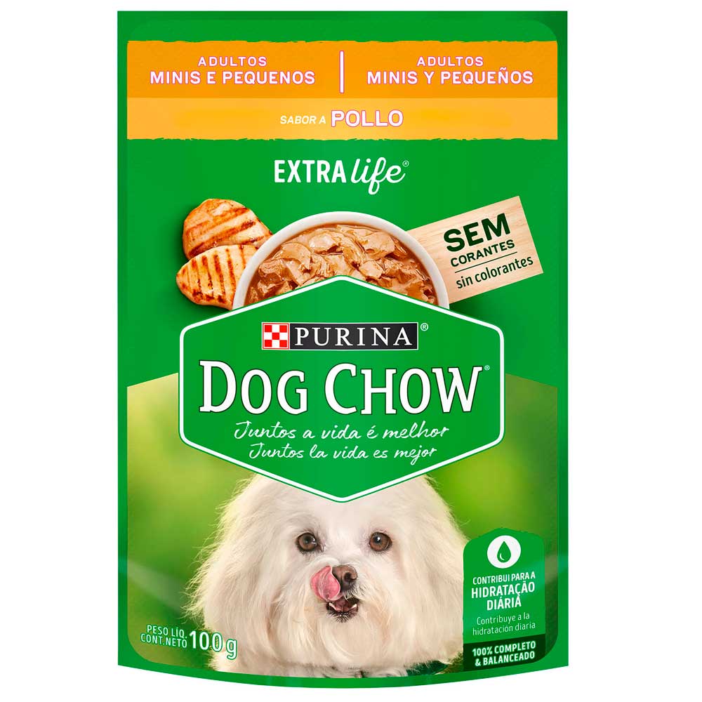 Alimento Húmedo para Perros DOG CHOW Adultos Minis y Pequeños con Pollo 100gr