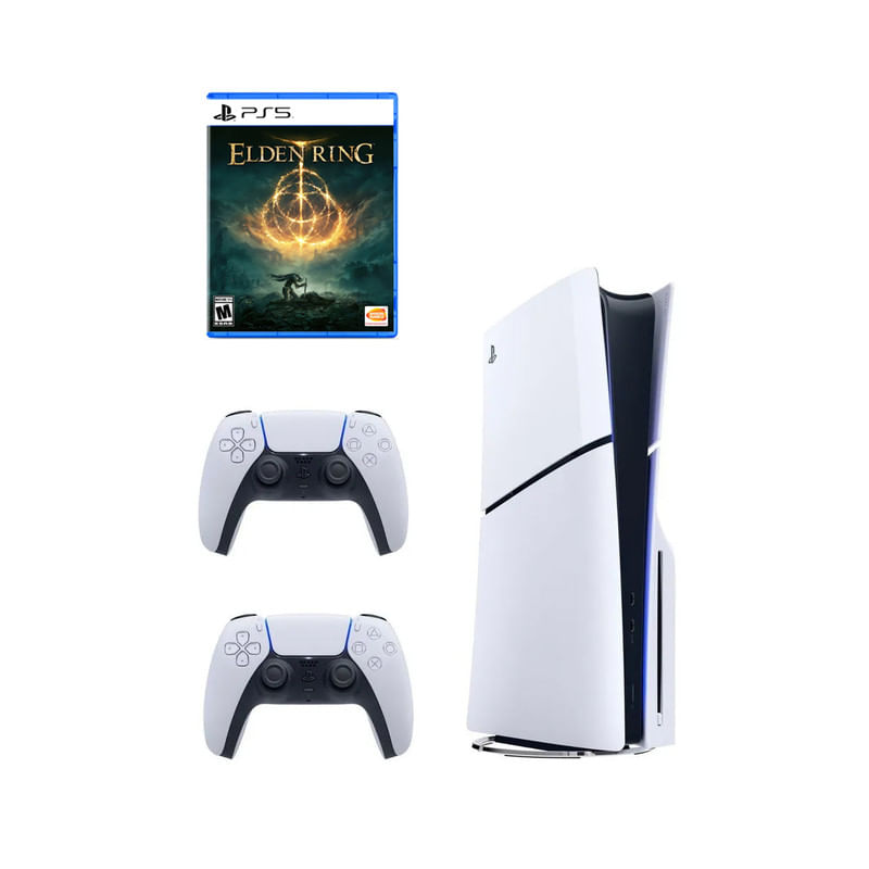 Consola Playstation 5 Slim Lectora de Discos + Elden Ring + Mando Blanco