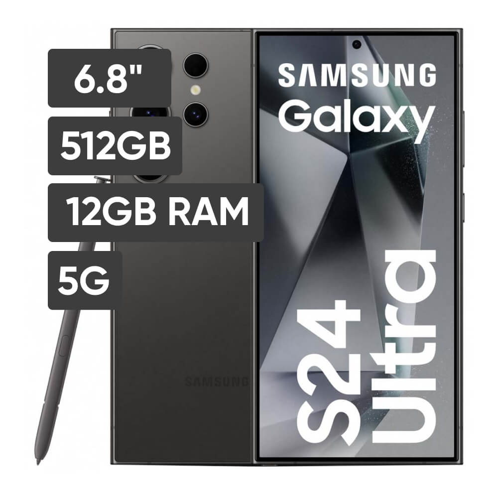 Smartphone SAMSUNG Galaxy S24 Ultra 6.8" 12GB 512GB 200MP + 50MP + 12MP + 10MP Titanium Black