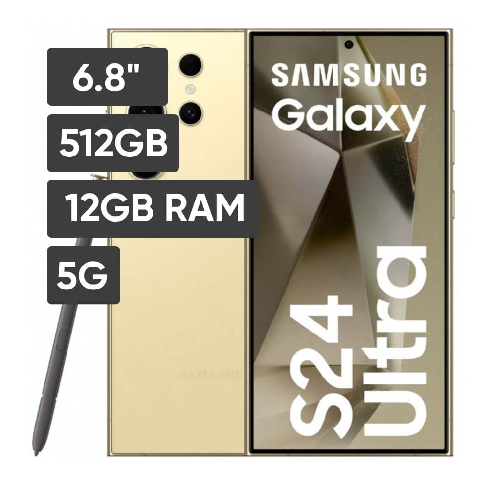 Smartphone SAMSUNG Galaxy S24 Ultra 6.8" 12GB 512GB 200MP + 50MP + 12MP + 10MP Titanium Yellow
