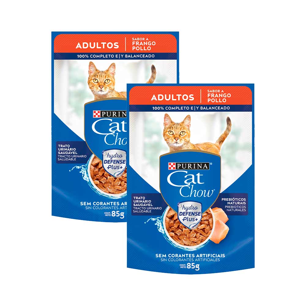 Pack Comida para Gatos CAT CHOW Adultos Pollo Pouch 85g Sobre 2un