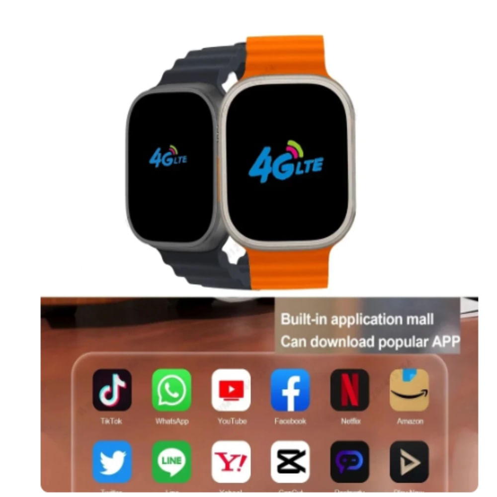 Smartwatch S9 Ultra con android 64GB Play Store y doble Cámara Negro