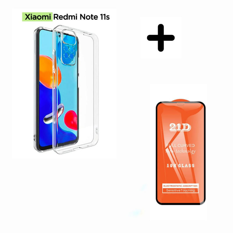 Case Space Transparente Para Xiaomi Redmi Note 11 4G + Mica de Vidrio