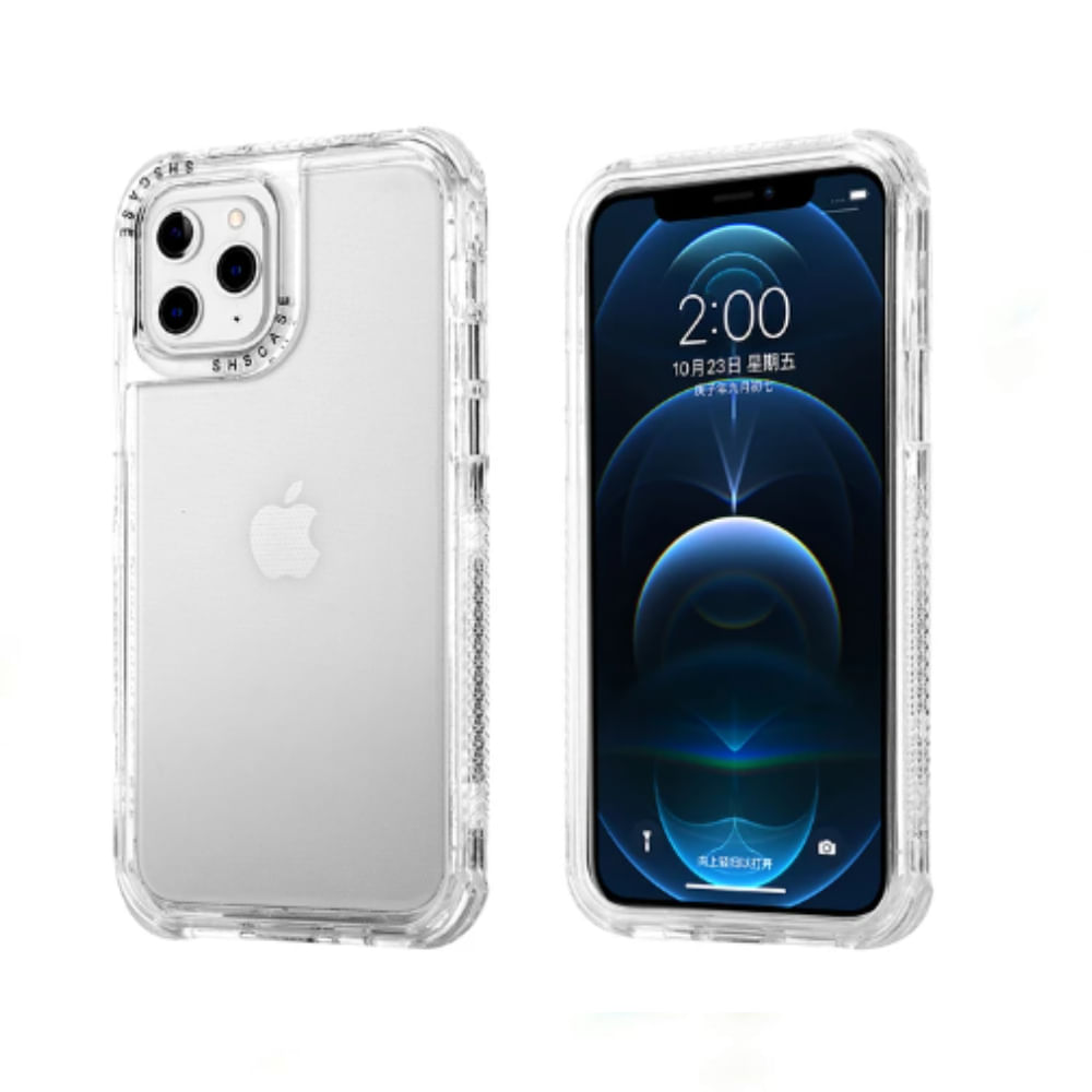 Case 3 En 1 Con Borde de Color Para Iphone 11 - Transparente