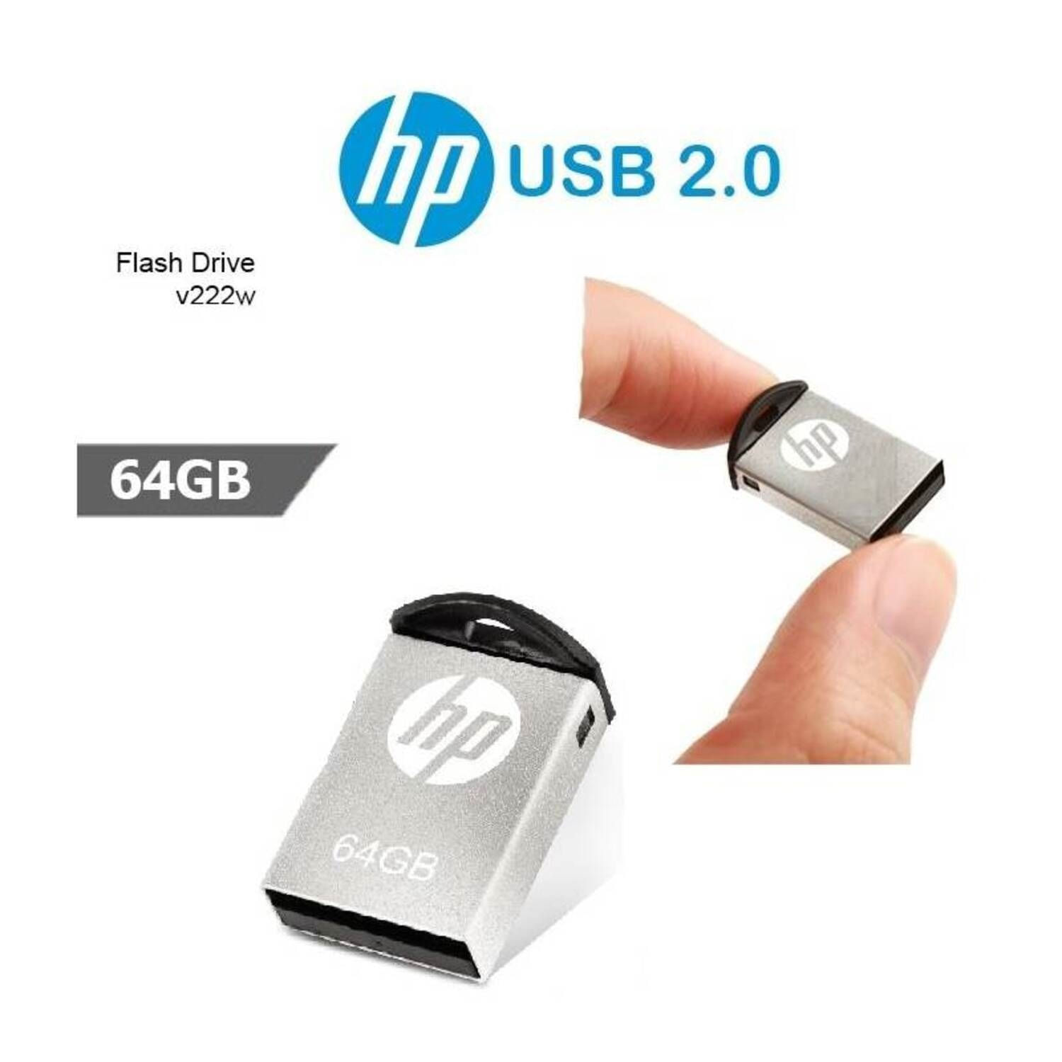 Memoria Usb Hp 2.0 64GB V222W Plateado
