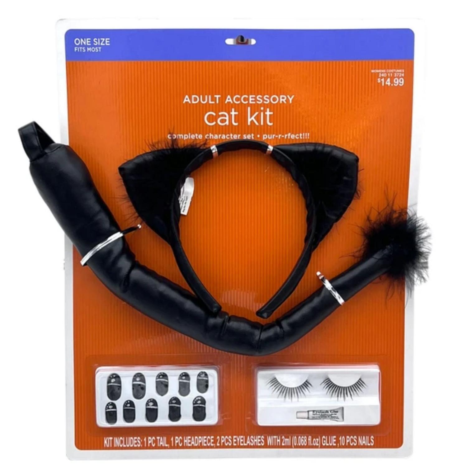 Kit Disfraz de Gato con Accesorios para orejas, ojos y cola
