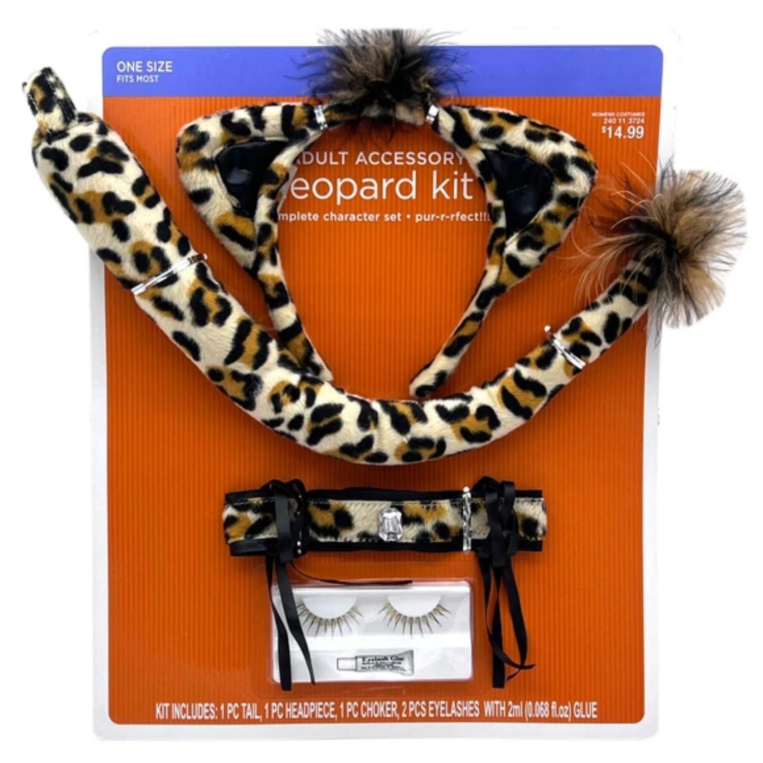 Kit Disfraz de Leopardo con Accesorios para orejas, ojos y cola