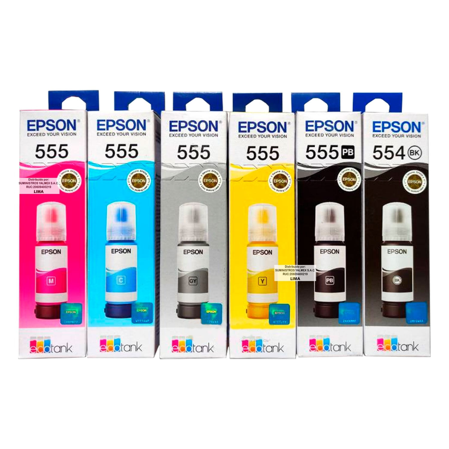 Pack Tinta Epson T555 y T554 los 6 Colores Original