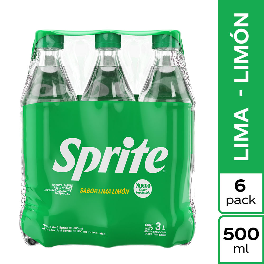Gaseosa SPRITE Botella 500ml Six Pack
