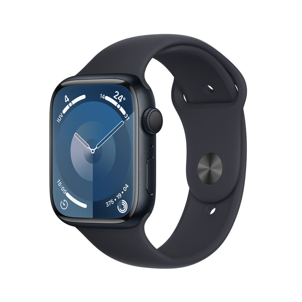 Apple Watch Series 9 GPS - Caja de aluminio medianoche 45 mm - Correa deportiva medianoche - Talla M/L