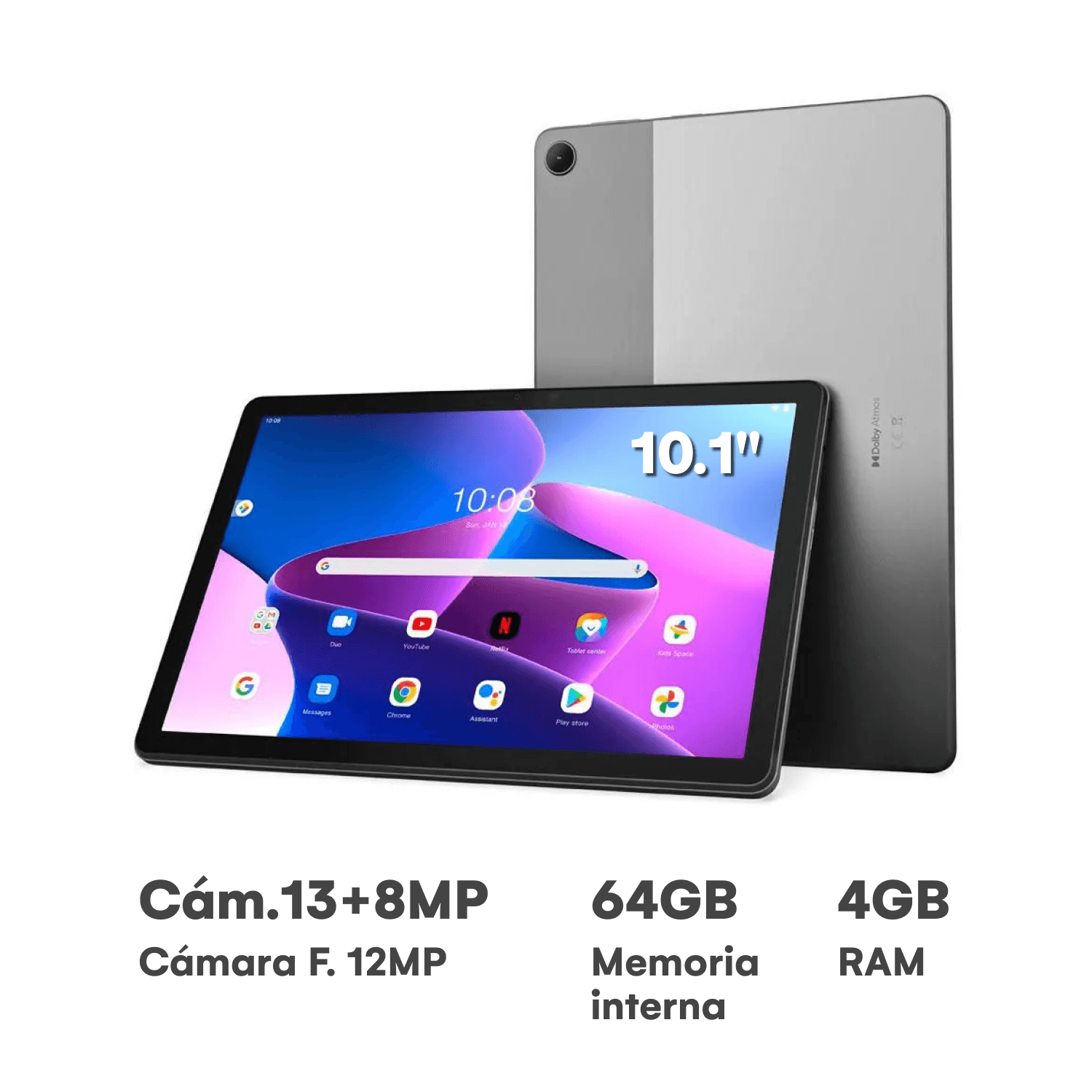 Tablet Lenovo Tab M10 3ra Gen 10.1" 4GB RAM 64GB  ZAAF0072PE Storm Grey