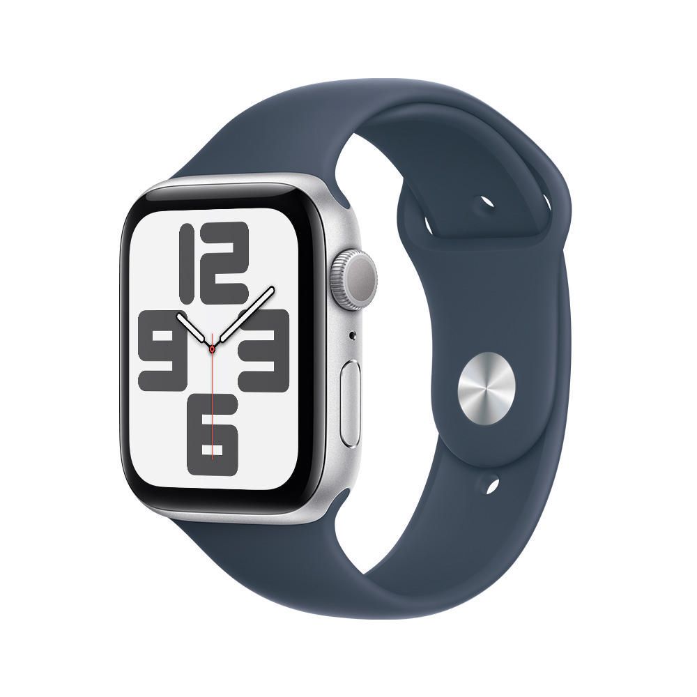 Apple Watch SE GPS - Caja de aluminio plata 44 mm - Correa deportiva azul tempestad - Talla M/L