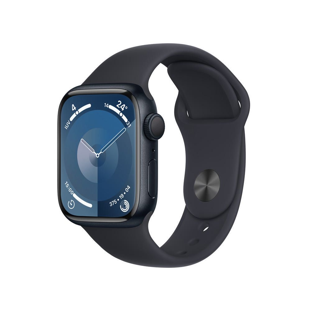 Apple Watch Series 9 GPS - Caja de aluminio medianoche 41 mm - Correa deportiva medianoche - Talla M/L