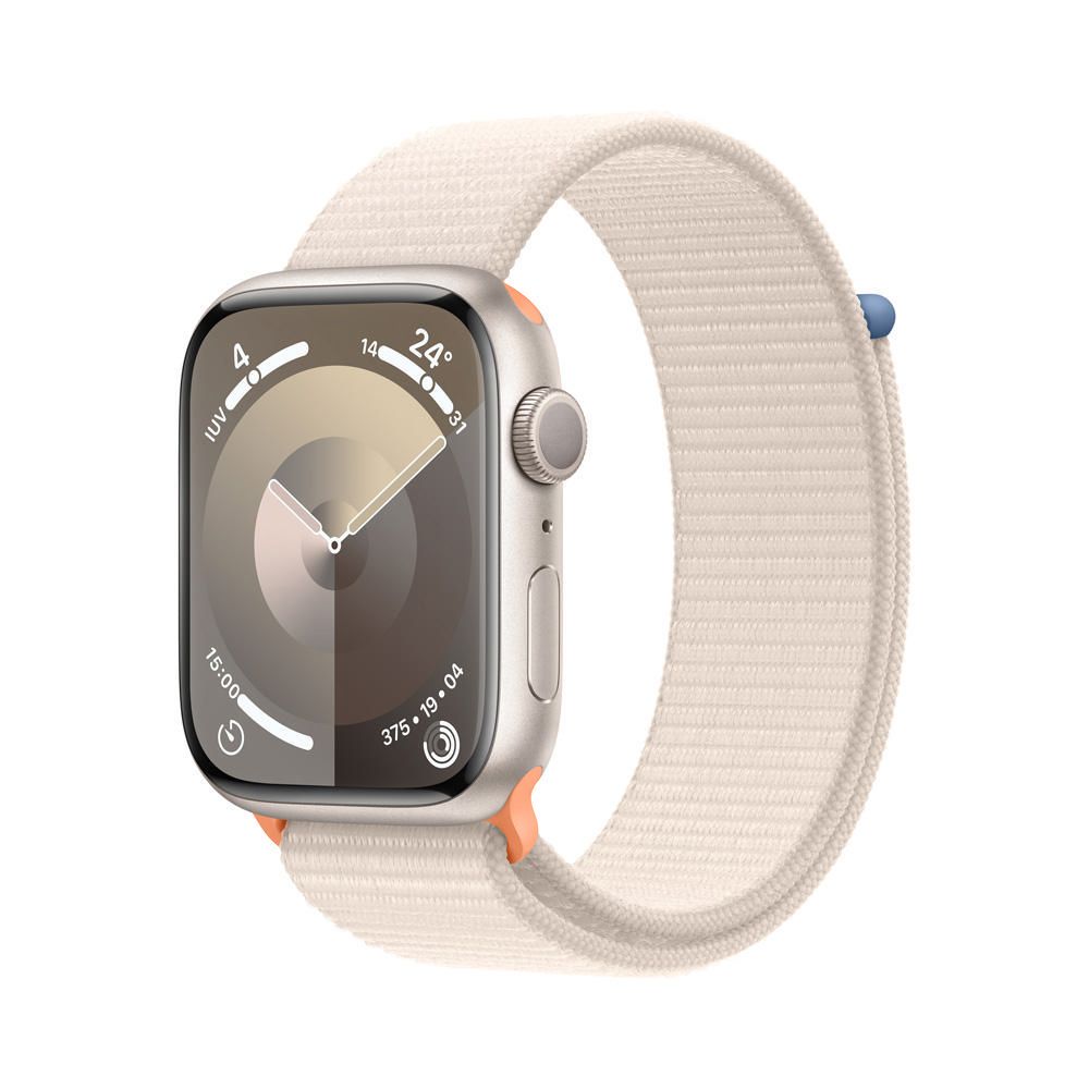 Apple Watch Series 9 GPS - Caja de aluminio blanco estrella 41 mm - Correa Loop deportiva blanco estrella