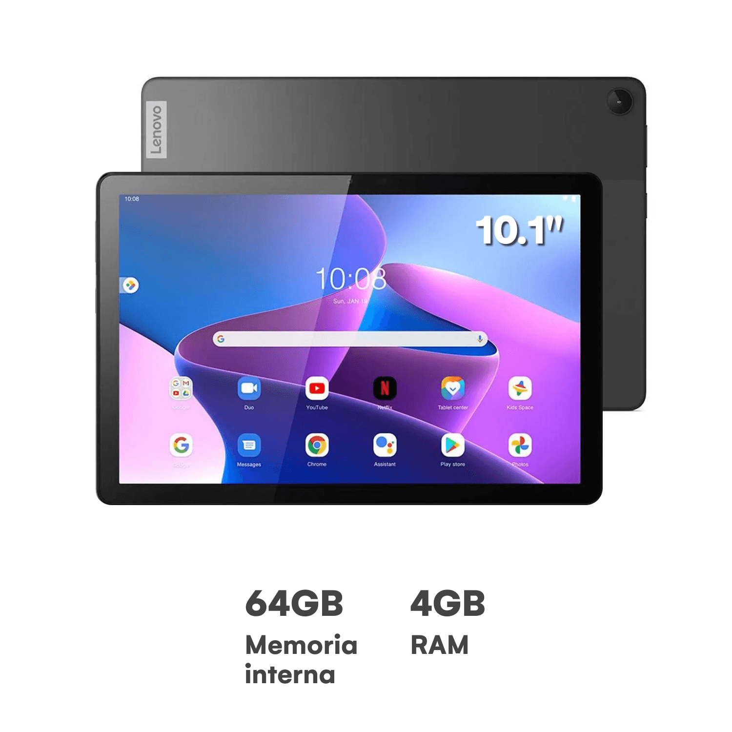 Tablet Lenovo Tab M10 3ra Gen 10.1" 4GB RAM 64GB  ZAAE0069PE Storm Grey