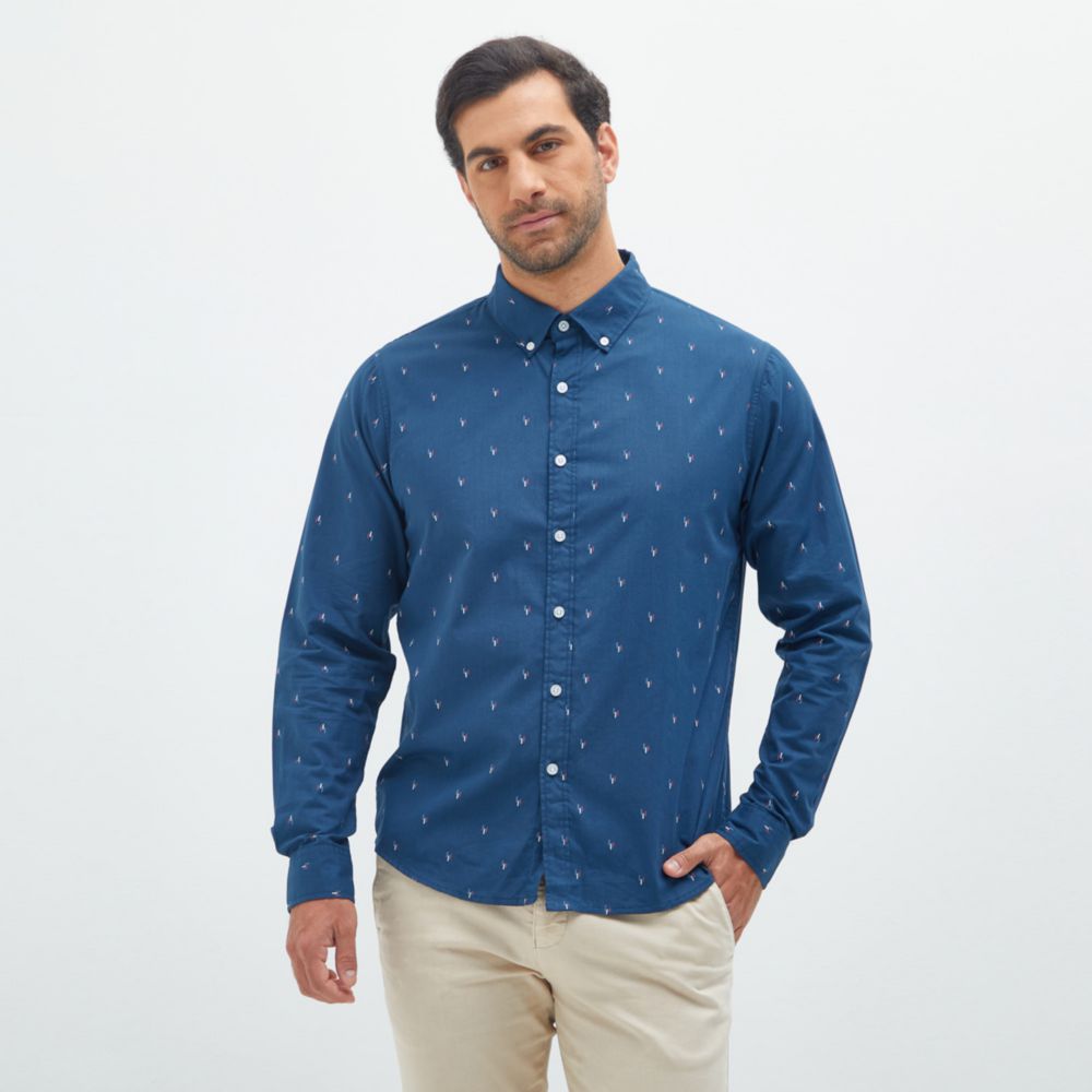Camisa Madison Button Print Hombre
