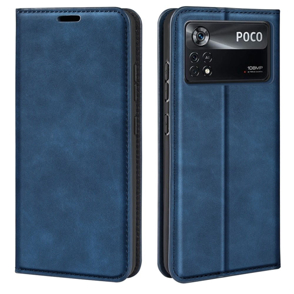 Funda para Xiaomi Poco X4 Pro 5G Flip Cover Azul Antishock Resistente anti CAÍDAS y GOLPES