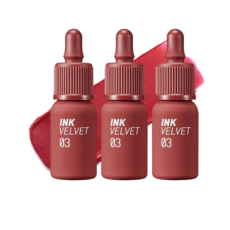 Tinta de Labios Ink Velvet n°3 Red Only Peripera 3 Unidades