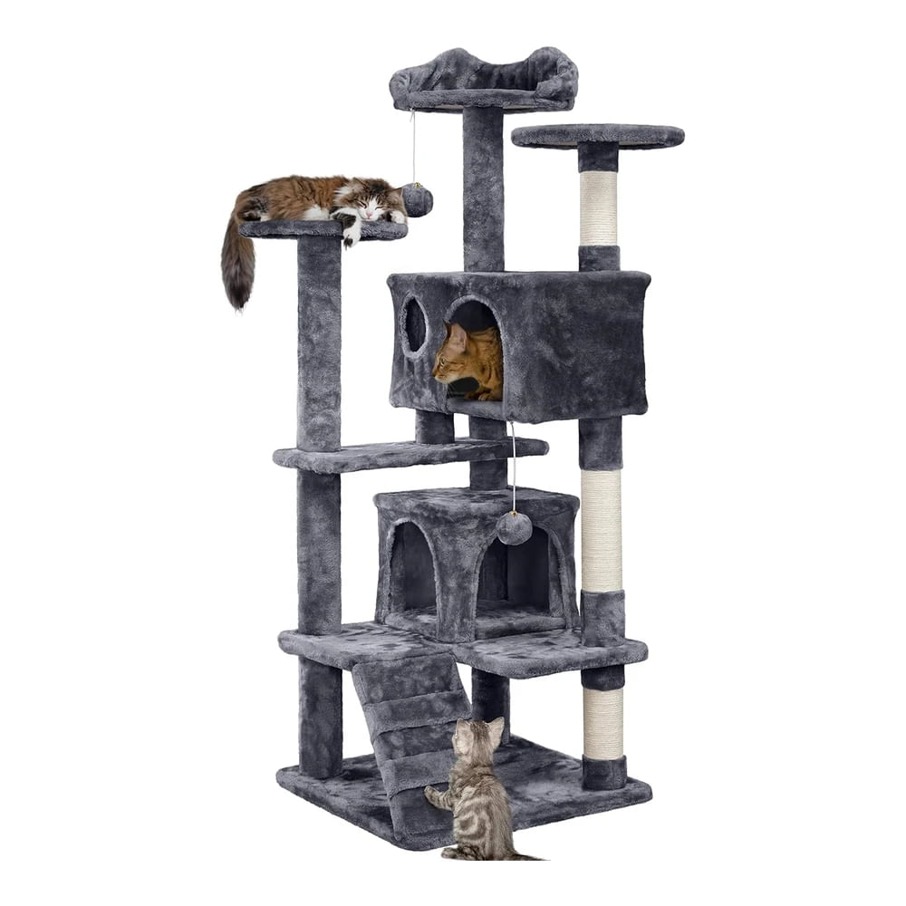 Yaheetech 54in Cat Tree Tower Condo Furniture Scratch Post para Gatitos Pet House Play | Gris