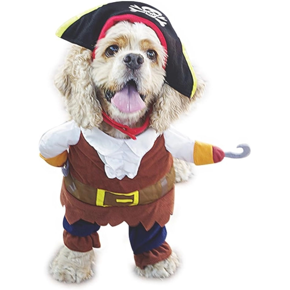 Disfraz para Mascotas de Piratas Del Caribe - Talla S Marrón
